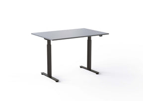grå bordsskiva och svart stativ 120 x 80 cm