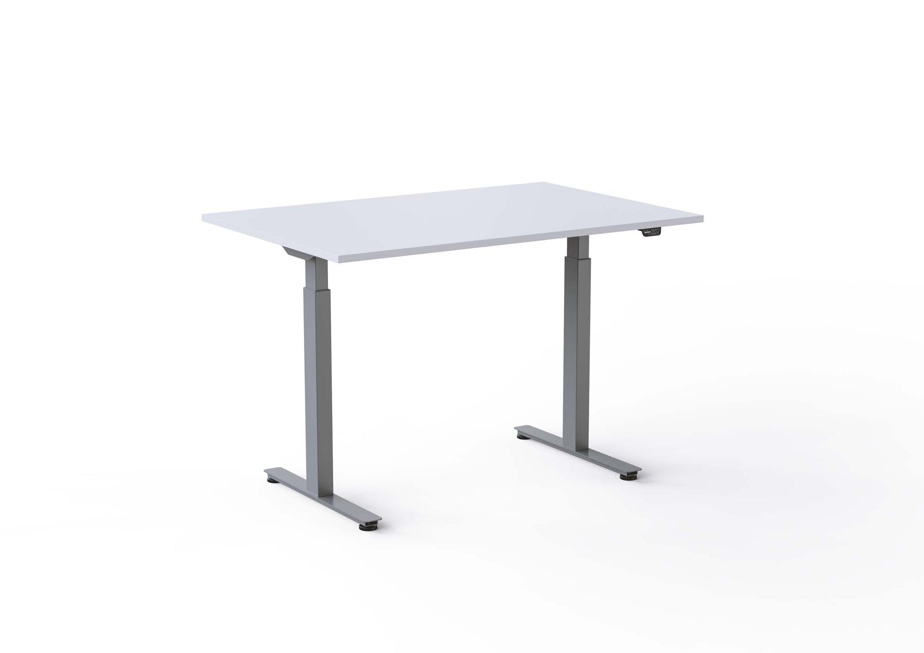 vit bordsskiva och silver stativ 120 x 80 Wulff höj och sänkbara skrivbord