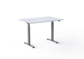 vit bordsskiva och silver stativ 120 x 80 Wulff höj och sänkbara skrivbord