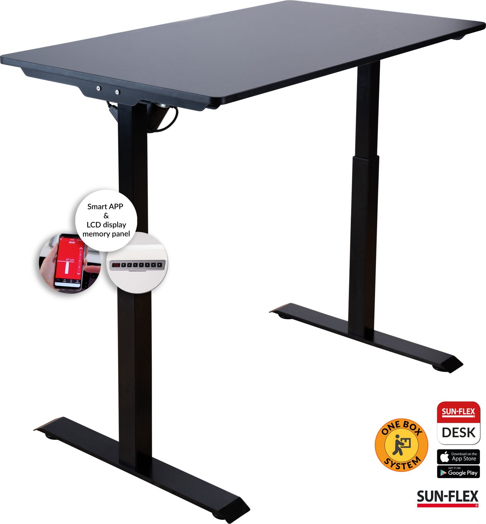 Höj och Sänkbara Skrivbord 120x60cm | Sun-Flex Easydesk Elite
