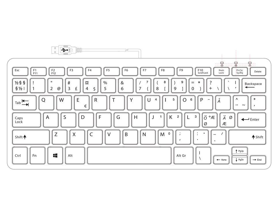 R-GO Tools Ergo Compact Keyboard | Nordiskt Tangentbord Svart - Wulff Beltton